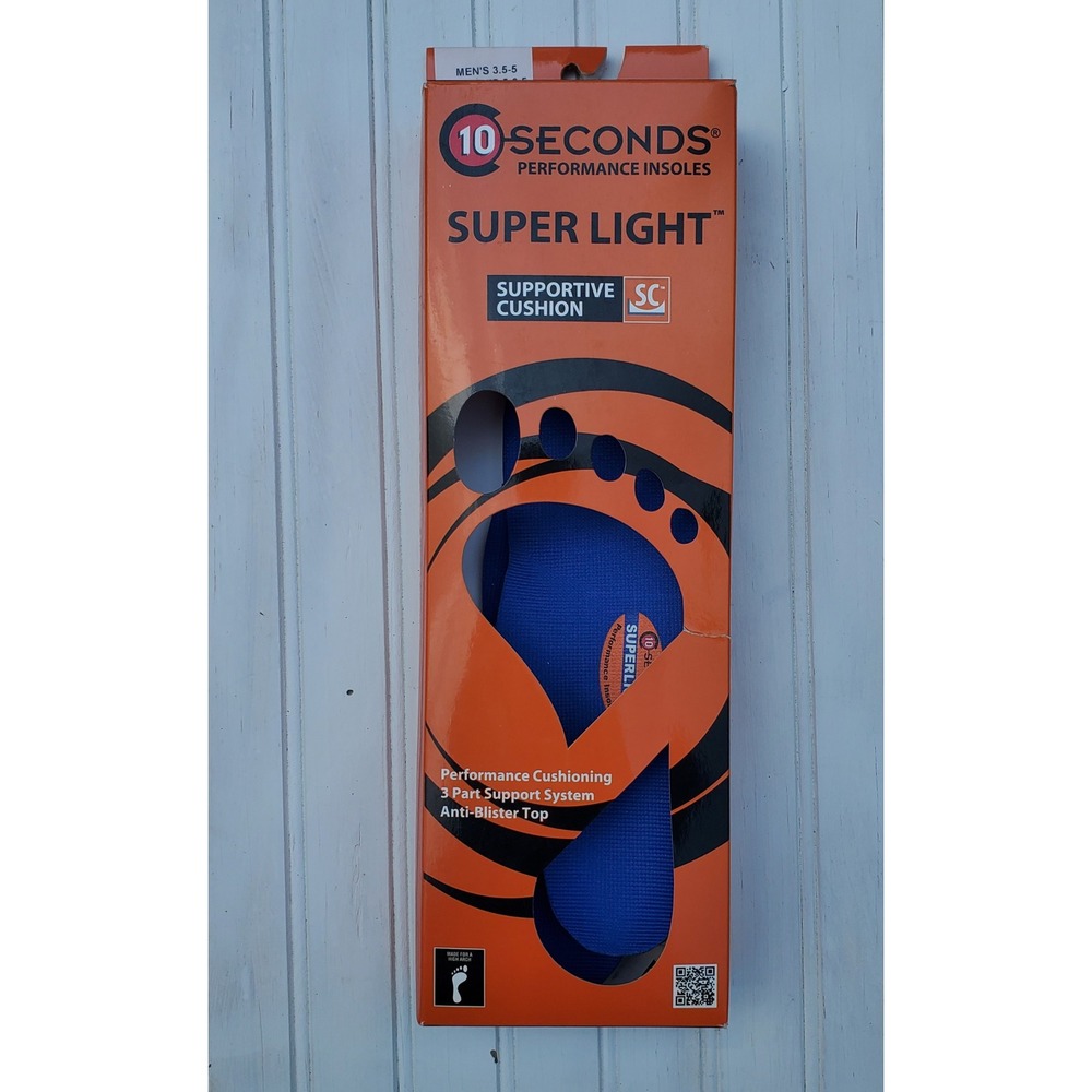 10 Seconds Super Light Performance Insoles Supportive Cushion M 3.5-5 W 5-6.5